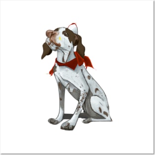 Cute German Shorthaired Pointer Drawing Posters and Art